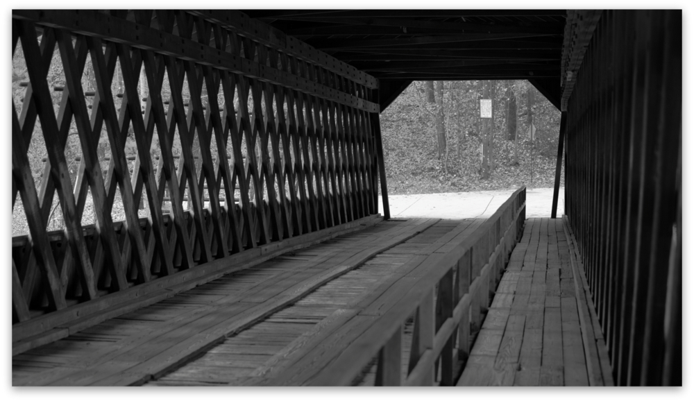 Stone Mountain Park, Dec 03, 2012 - A view through the Covered Bridge at Stone Mountain Park